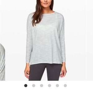 Lululemon back in action long sleeve sz 8, alpine white